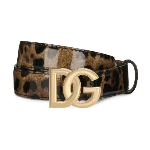 Dolce & Gabbana , Luxury Calf Leather Belt ,Brown female, Sizes: