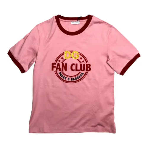 Dolce & Gabbana , Luxury Fan Club T-Shirt in Pink Cotton ,Pink female, Sizes:
