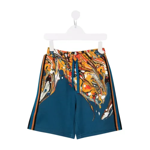 Dolce & Gabbana , Marbled Sweatpants for Boys ,Orange male, Sizes: