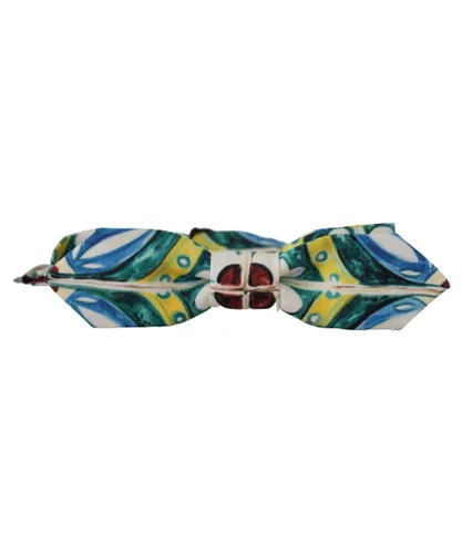 Dolce & Gabbana Mens Adjustable Printed Bow Tie - Multicolour Silk - One