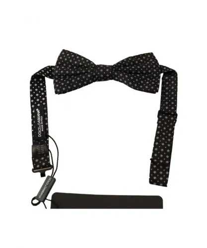 Dolce & Gabbana Mens Black 100% Silk Adjustable Neck Papillon Tie - One