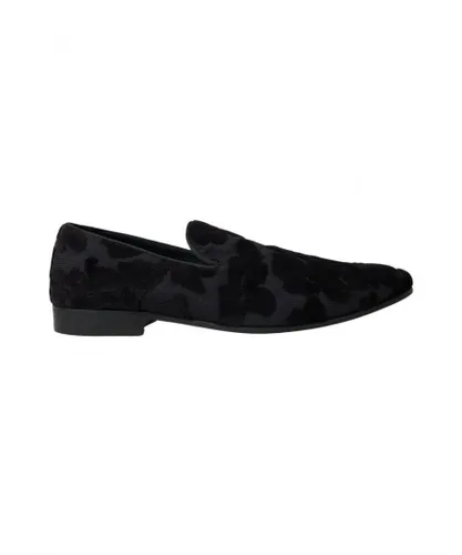 Dolce & Gabbana Mens Black Brocade Loafers Formal Shoes