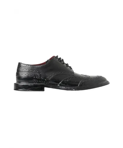 Dolce & Gabbana Mens Black Leather Oxford Wingtip Formal Derby Shoes