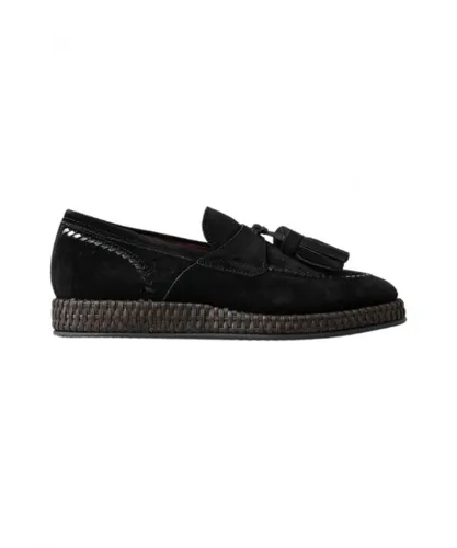 Dolce & Gabbana Mens Black Suede Leather Casual Espadrille Shoes