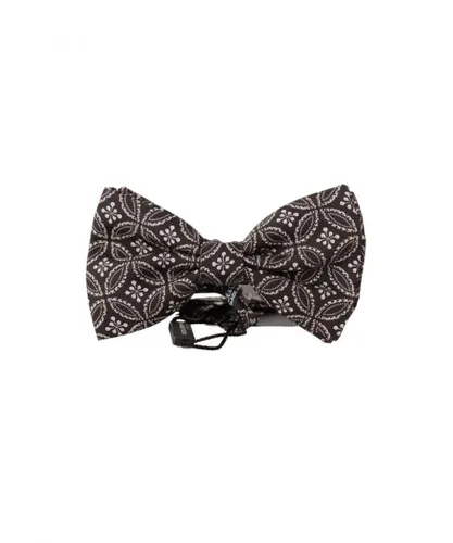 Dolce & Gabbana Mens Black white 100% Silk Adjustable Neck Papillon Tie - One