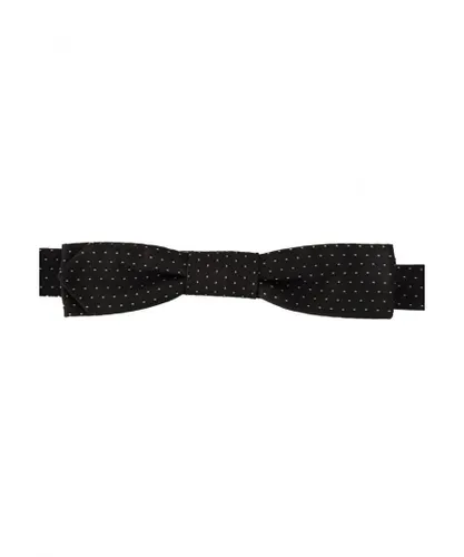 Dolce & Gabbana Mens Black White Polka 100% Silk Neck Papillon Tie - One