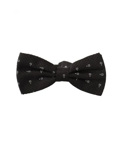 Dolce & Gabbana Mens Black White Polka Dot 100% Silk Neck Papillon Tie - One