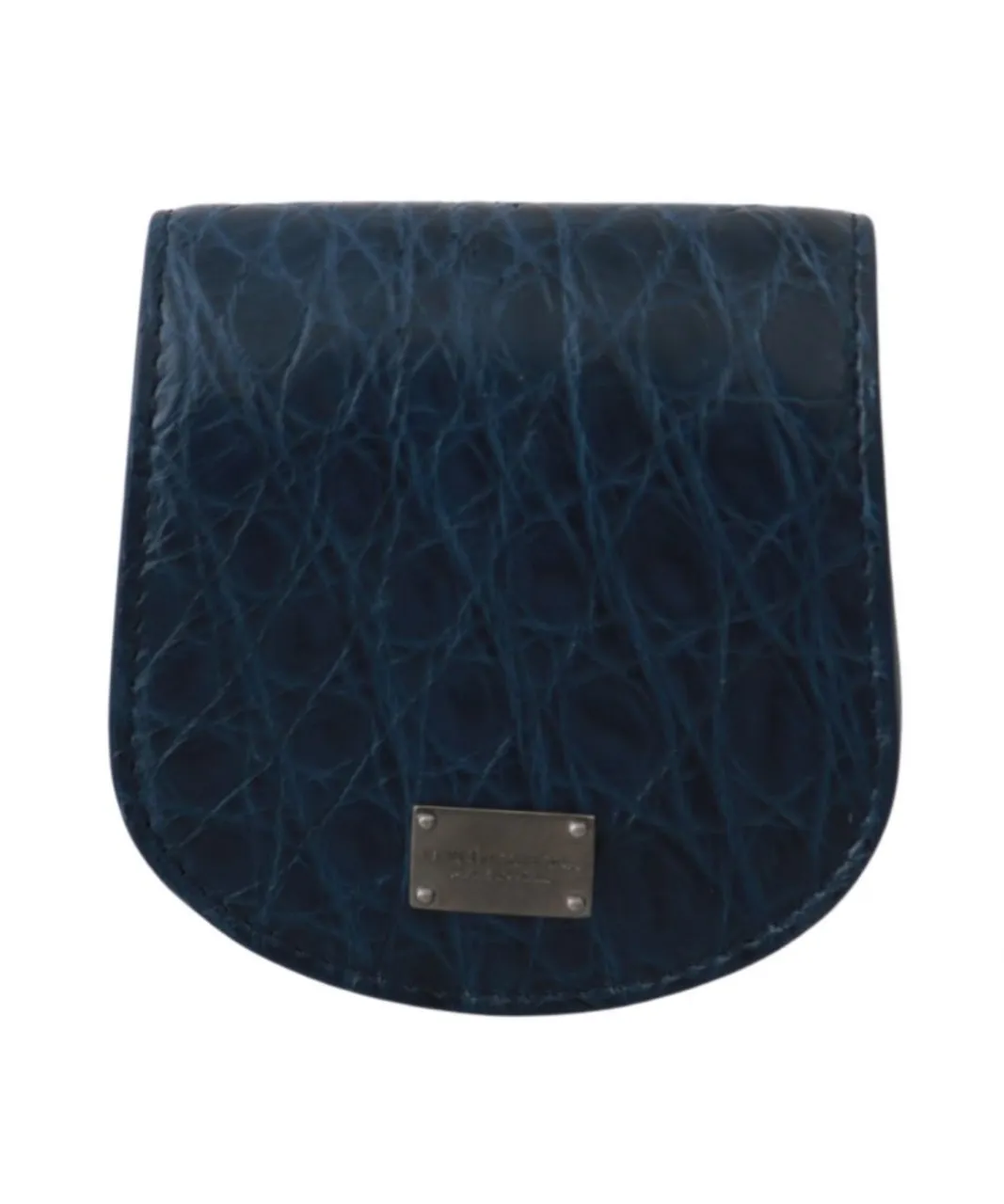 Dolce & Gabbana Mens Blue Holder Pocket Wallet Exotic Skin Condom Case - Multicolour Leather - One Size