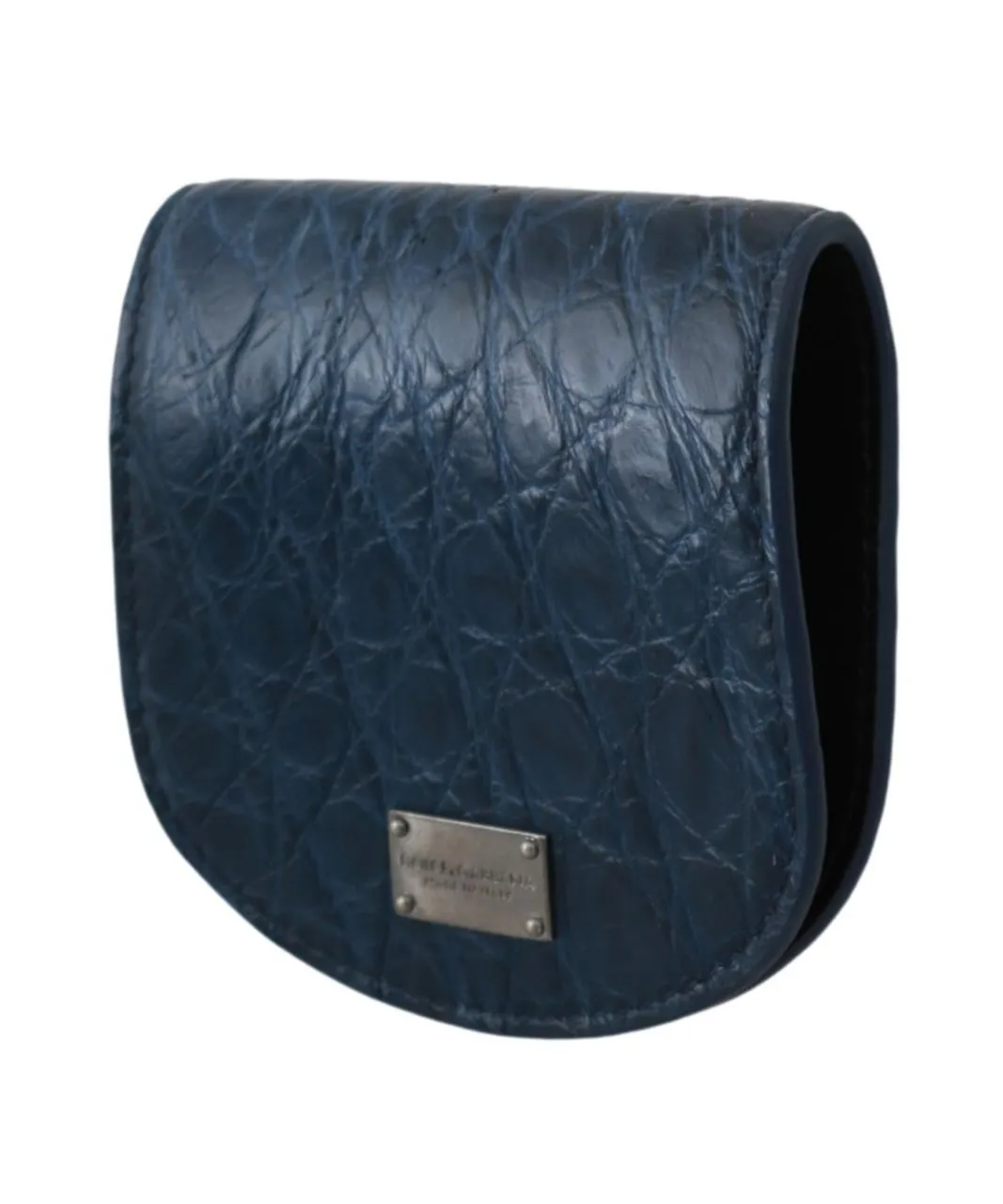 Dolce & Gabbana Mens Blue Holder Pocket Wallet Exotic Skin Condom Case - Multicolour Leather - One Size