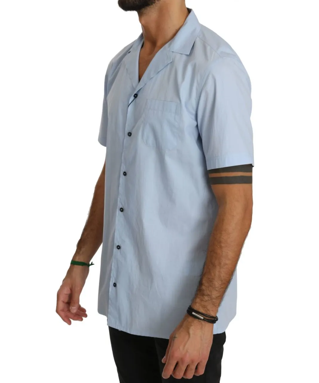 Dolce & Gabbana Mens Blue Short Sleeve 100% Cotton Top Shirt