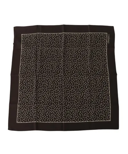 Dolce & Gabbana Mens Brown Polka Dot Square Handkerchief Scarf Silk - One