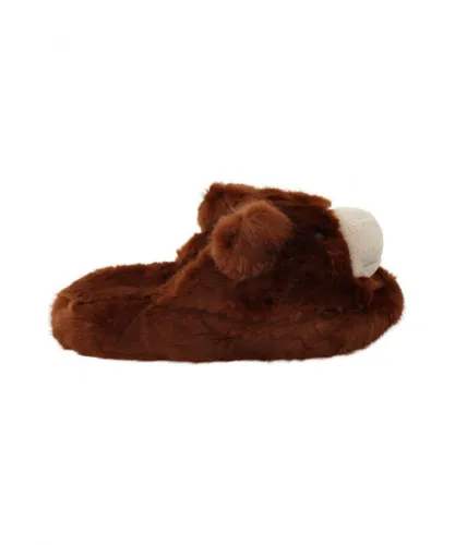 Dolce & Gabbana Mens Brown Teddy Bear Slippers Sandals Shoes