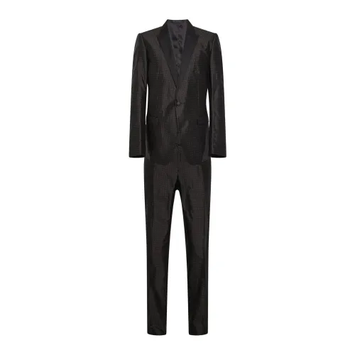 Dolce & Gabbana , Mens Clothing Suits Black Ss22 ,Black male, Sizes: