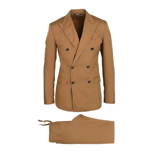 Dolce & Gabbana , Mens Clothing Suits Brown Ss22 ,Brown male, Sizes: