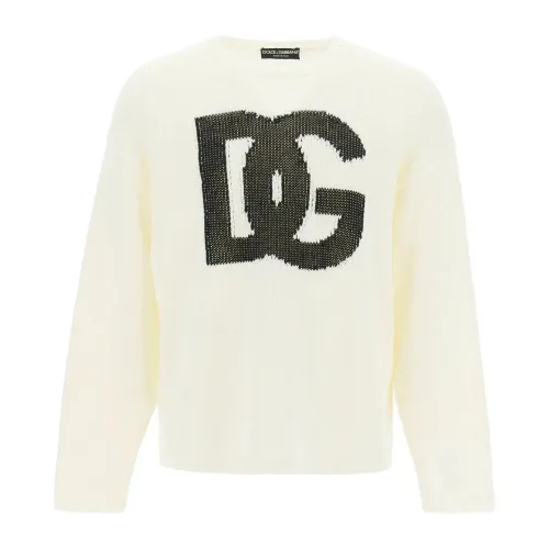 Dolce & Gabbana , Men's Clothing Sweater White Ss23 ,Beige male, Sizes: