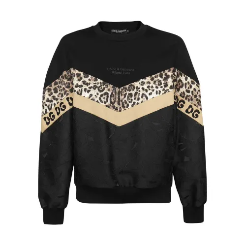 Dolce & Gabbana , Men's Clothing Sweatshirts Black Aw23 ,Black male, Sizes: