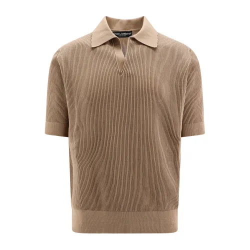 Dolce & Gabbana , Mens Clothing T-Shirts & Polos Beige Ss24 ,Beige male, Sizes: