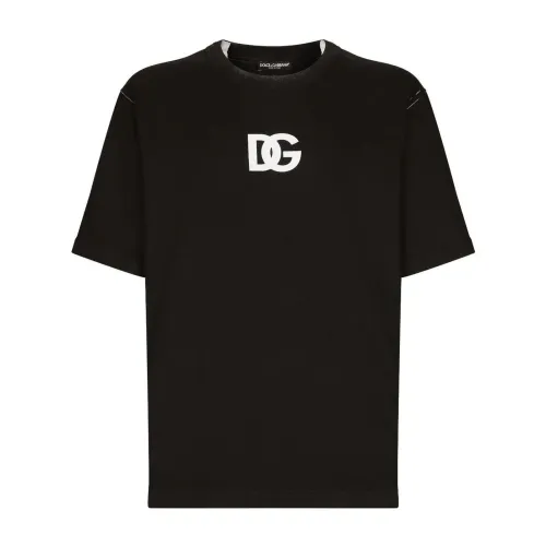 Dolce & Gabbana , Men's Clothing T-Shirts & Polos Black Aw20 ,Black male, Sizes: