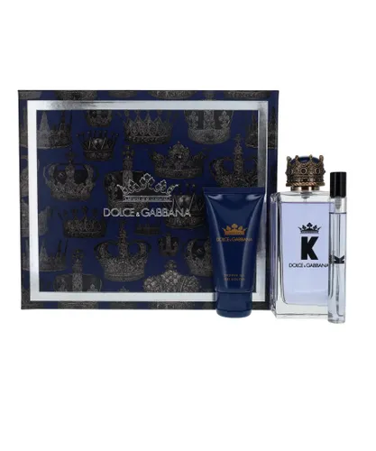 Dolce & Gabbana Mens D&G K 100ml EDT, 50ml Shower Gel, 10ml Travel Spray - One Size