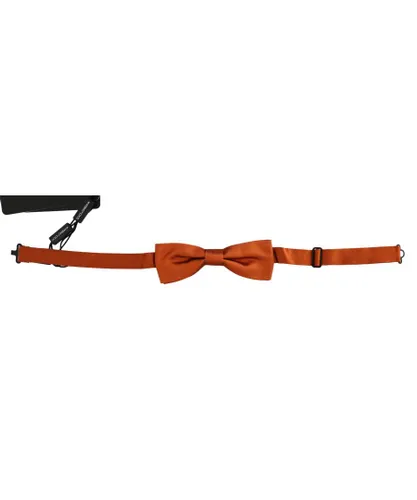 Dolce & Gabbana Mens Dark Silk Adjustable Neck Bow Tie - Orange - One