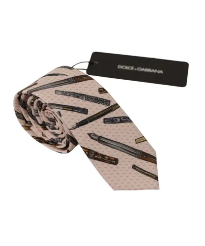 Dolce & Gabbana Mens Dots Print Silk Accessory Tie - Pink - One