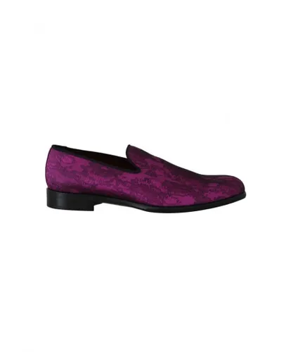 Dolce & Gabbana Mens Elegant Silk-Wool Blend Loafers in Purple