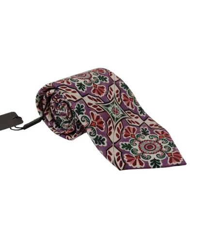 Dolce & Gabbana Mens Fantasy Pattern Silk Necktie - Multicolour - One