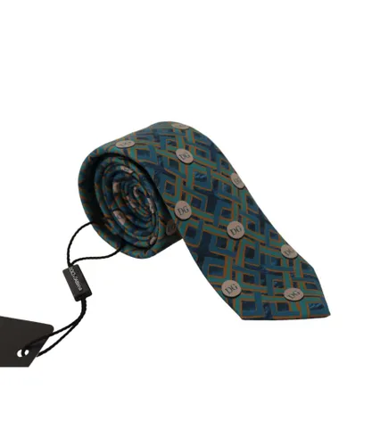 Dolce & Gabbana Mens Fantasy Print Silk Adjustable Necktie - Blue - One