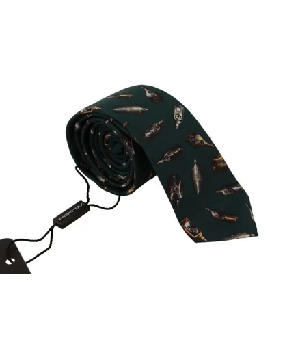 Dolce & Gabbana Mens Fantasy Print Silk Adjustable Tie - Black - One