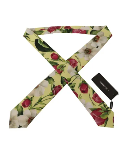 Dolce & Gabbana Mens Floral Print Adjustable Necktie Accessory - Multicolour Silk - One