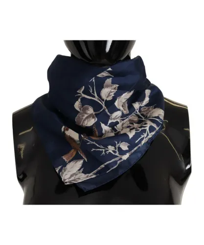 Dolce & Gabbana Mens Floral Silk Handkerchief Scarf - Blue - One