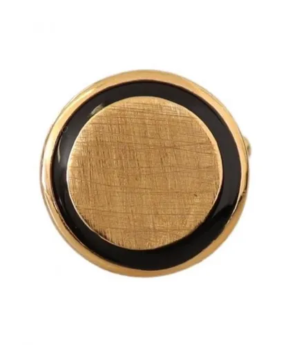 Dolce & Gabbana Mens Gold Plated Brass Round Pin Cufflinks - One