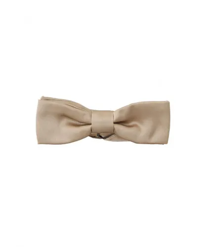 Dolce & Gabbana Mens Gold Solid 100% Silk Adjustable Neck Papillon Tie - One