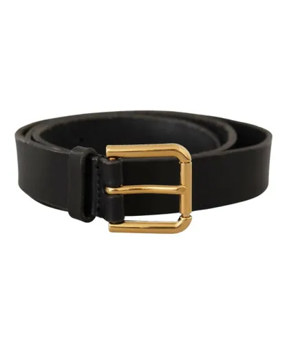 Dolce & Gabbana Mens Gorgeous Leather Belt with Metal Buckle - Black