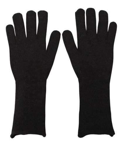 Dolce & Gabbana Mens Gorgeous Winter Gloves for Outdoor Activities - Black Cashmere