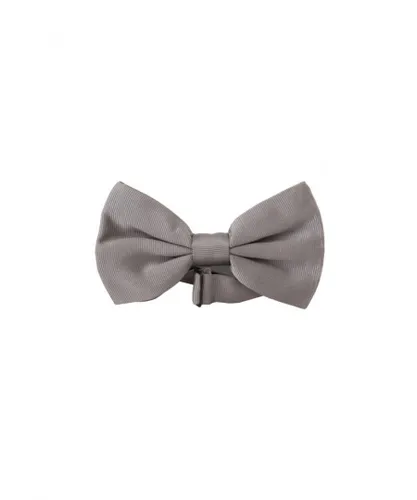 Dolce & Gabbana Mens Gray 100% Silk Adjustable Neck Papillon Tie - Grey - One