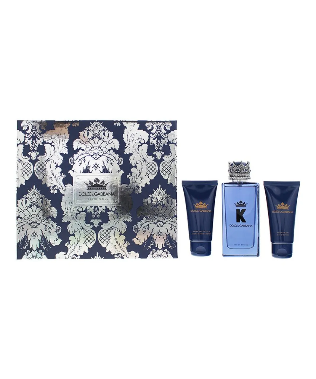 Dolce & Gabbana Mens K Eau De Parfum 100ml, Aftershave Balm 50ml + Shower Gel Gift Set - One Size