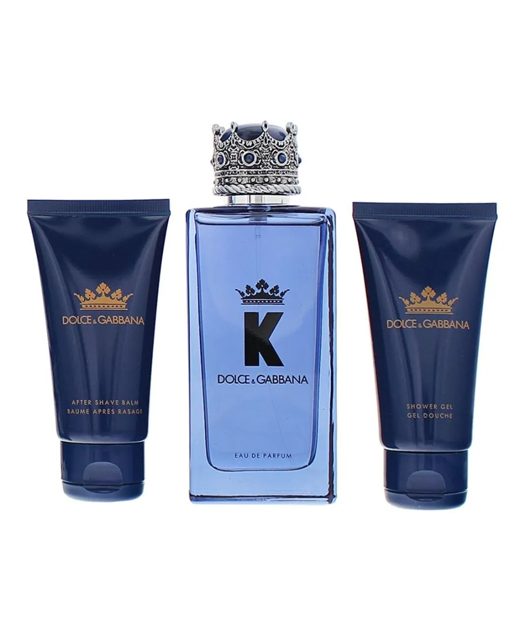 Dolce & Gabbana Mens K Eau De Parfum 100ml, Aftershave Balm 50ml + Shower Gel Gift Set - One Size