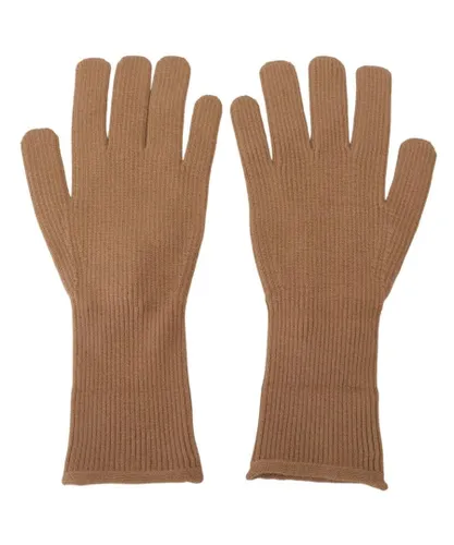 Dolce & Gabbana Mens Knitted Cashmere Winter Gloves - Beige