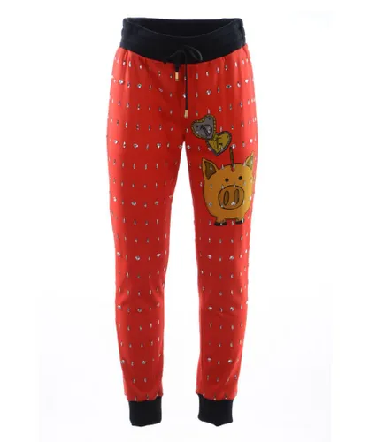 Dolce & Gabbana Mens Men Sport Trousers - Red Cotton