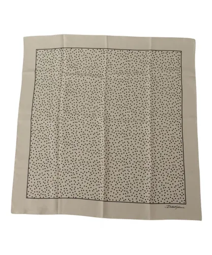 Dolce & Gabbana Mens Off White Polka Dots Square Handkerchief Scarf Silk - One