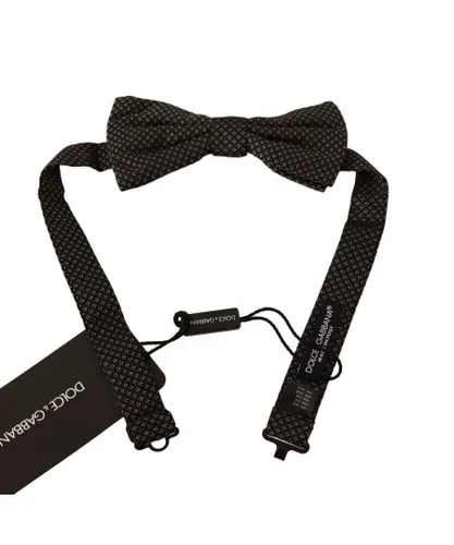 Dolce & Gabbana Mens Patterned Silk Adjustable Neck Papillon Bow Tie - Black - One