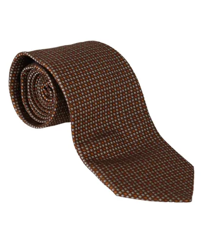 Dolce & Gabbana Mens Patterned Silk Necktie - Brown - One
