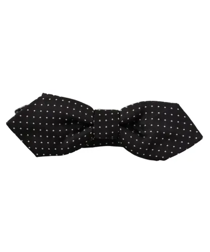 Dolce & Gabbana Mens Polka Dot Adjustable Neck Bow Tie - Black Silk - One