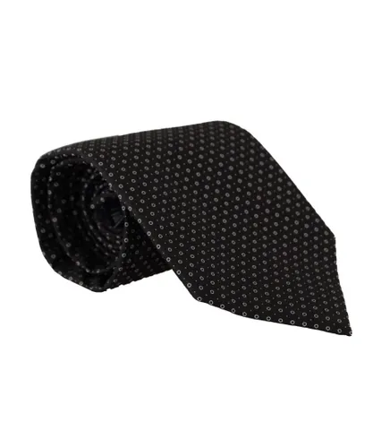 Dolce & Gabbana Mens Polka Dot Silk Necktie Accessory - Black - One