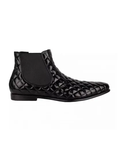 Dolce & Gabbana Mens Quilted Leather Beatles Ankle Boot - Black