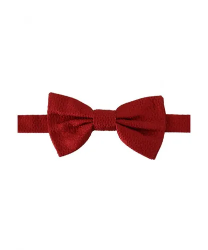 Dolce & Gabbana Mens Red 100% Silk Slim Adjustable Neck Papillon Tie - One