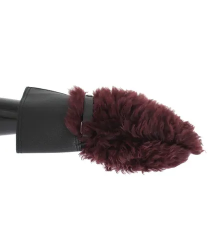 Dolce & Gabbana Mens Shearling Gloves - Bordo