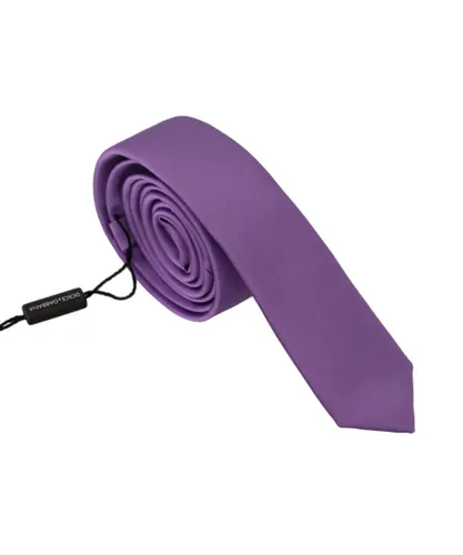 Dolce & Gabbana Mens Solid Silk Adjustable Necktie Accessory - Purple - One