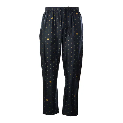 Dolce & Gabbana , Mens Stars and Crowns Trouser ,Black male, Sizes: